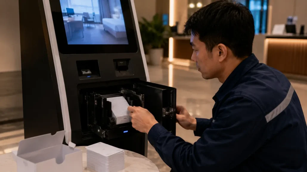 标题 How Storage Conditions Affect Dispensing Reliability 内容 Card Manufacturing ↓ Storage Environment ↓ Temperature & Humidity Exposure ↓ Card Flatness / Surface Changes ↓ Feeding Consistency ↓ Dispensing Reliability ↓ Long-Term System Stability