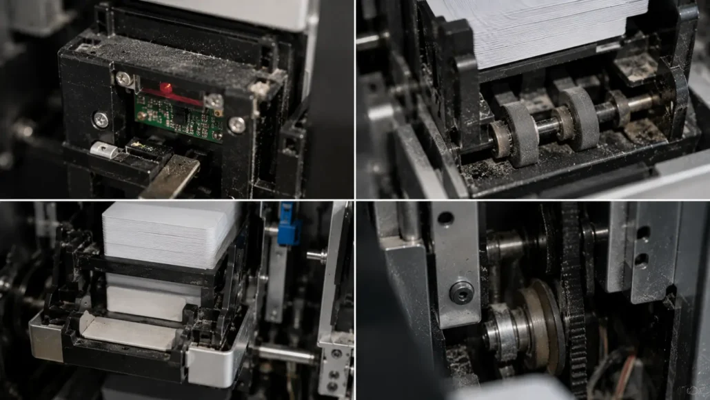 Normal component wear gradually influencing card dispensing consistency
