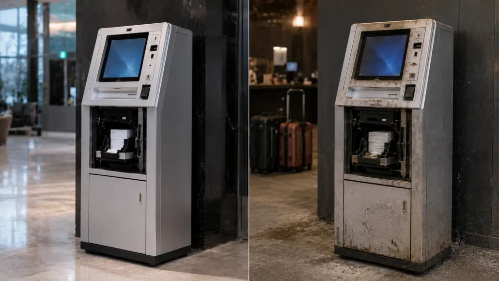 Environmental differences causing varying reliability between identical kiosks