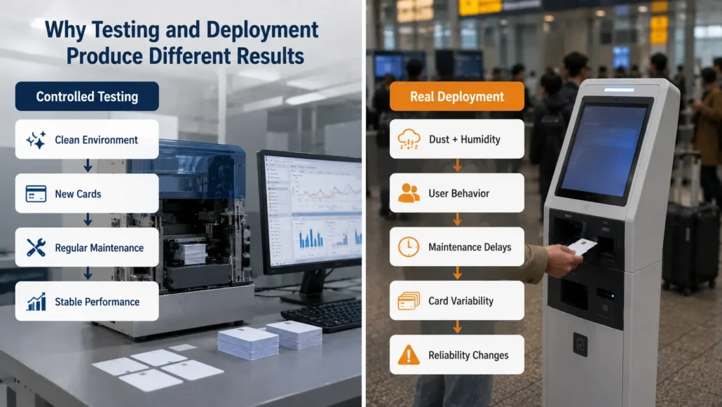 How deployment conditions create reliability differences not visible during testing
