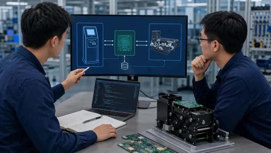 Card dispenser communication architecture between kiosk software and hardware controller