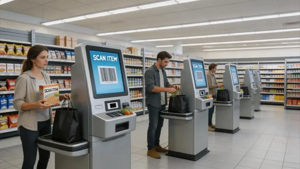 convenience store checkout kiosk