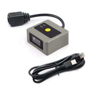 Compact 2D barcode scanner module with USB RS232 interfaces and metal housing