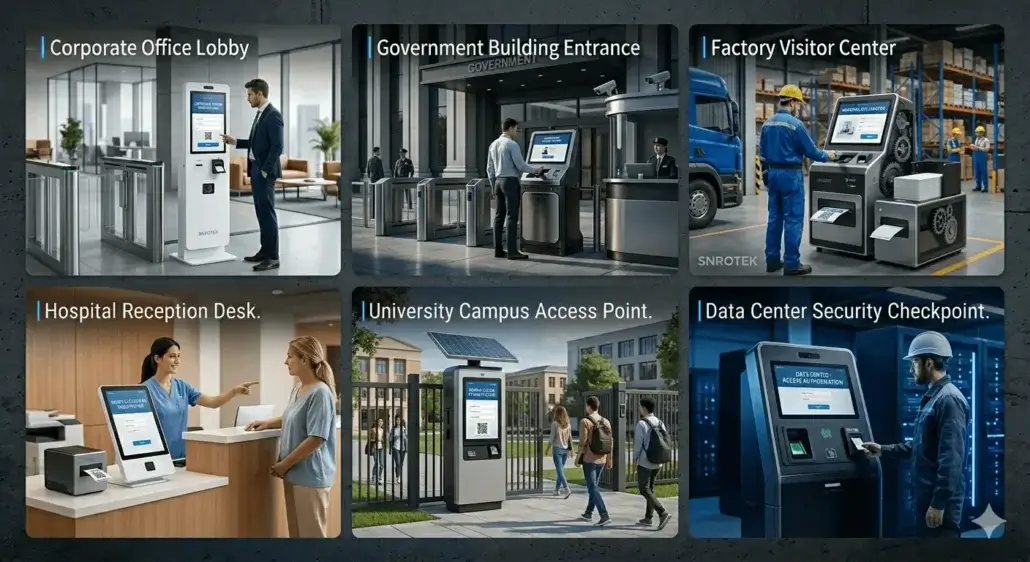 Typical Visitor Check-In Kiosk Deployment