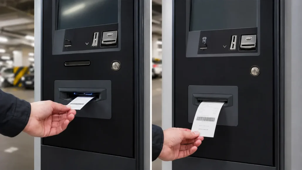 Presenter printer versus auto cutter printer in parking system applications